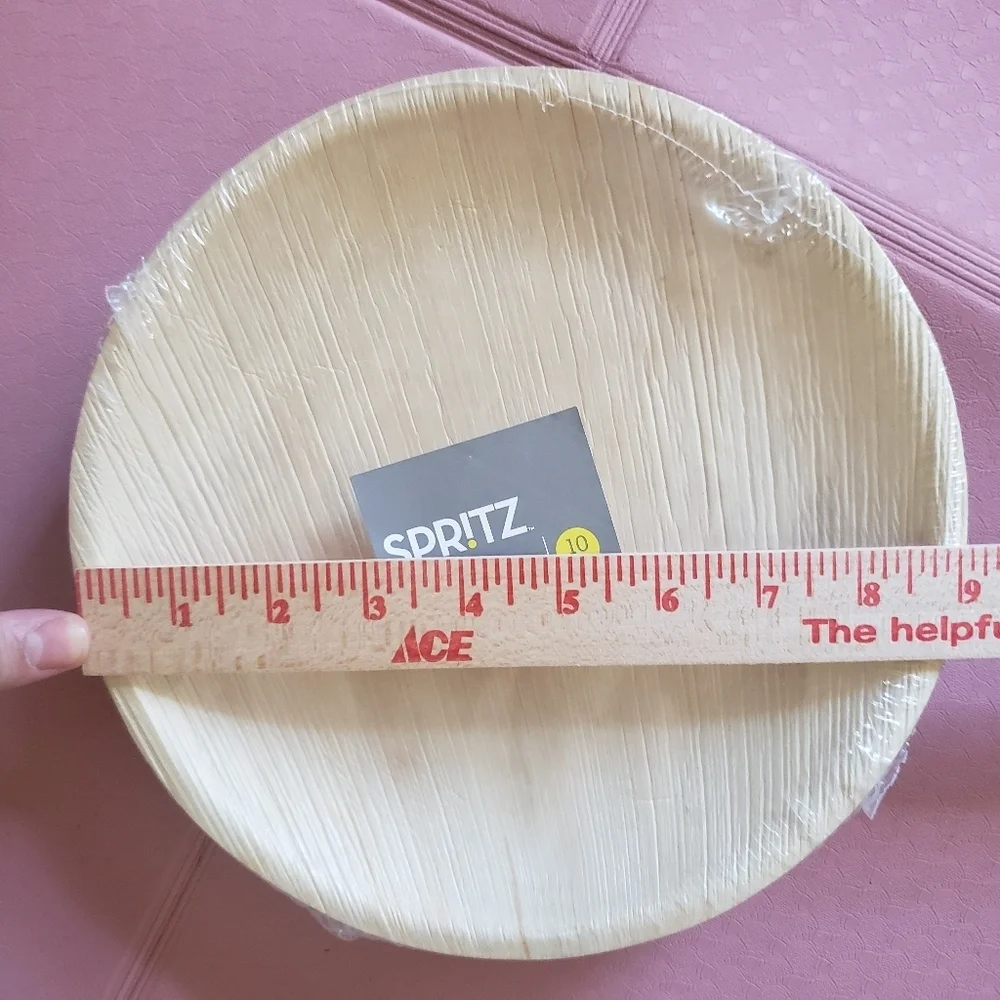 Set of 10 Spritz Areca Palm Leaf Dinner Plates, NEW